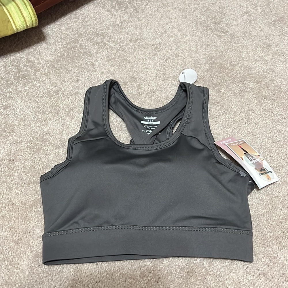 NWT  gray SPORTS BRA by Shadow Sport size S